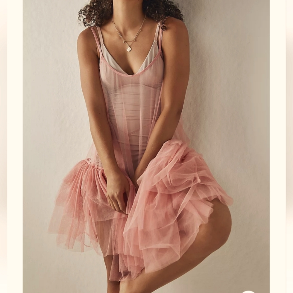 free People intimately pink Push Send Mini Slip